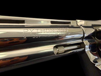 MUSEUM QUALITY, FACTORY ORIGINAL, FACTORY NICKEL, 1968 COLT PYTHON 6” VENT RIB .357 MAGNUM - Image 5 of 12