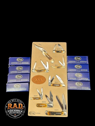 JAW-DROPPING, 2006, CASE XX DARK MOLASSES 8-KNIFE LIMITED SET 1 of 3000 NEW OLD STOCK WITH DISPLAY AND ORIGINAL BOXES - Image 1 of 13