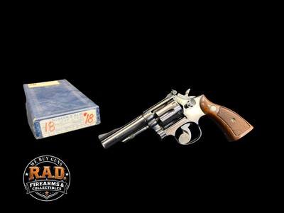 HARD TO FIND, SMITH & WESSON 18-3 .22 LONG RIFLE REVOLVER 4” BLUED ORIGINAL BOX - Image 1 of 19