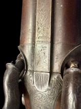 VERY FINE, ANTIQUE, W. MILLS IMPROVED MAKER LONDON DOUBLE BARREL BLACK POWDER SHOTGUN - Image 24 of 24