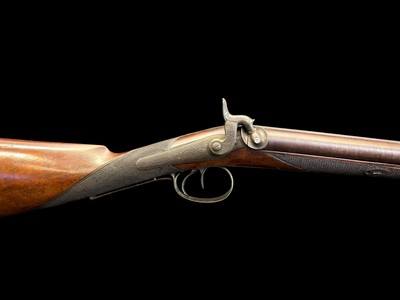 VERY FINE, ANTIQUE, W. MILLS IMPROVED MAKER LONDON DOUBLE BARREL BLACK POWDER SHOTGUN - Image 6 of 24