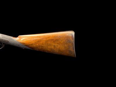 VERY FINE, ANTIQUE, W. MILLS IMPROVED MAKER LONDON DOUBLE BARREL BLACK POWDER SHOTGUN - Image 16 of 24