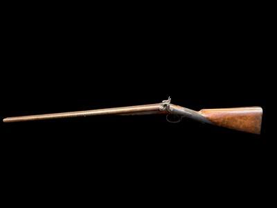 VERY FINE, ANTIQUE, W. MILLS IMPROVED MAKER LONDON DOUBLE BARREL BLACK POWDER SHOTGUN - Image 11 of 24