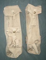 British Pattern '37 - Royal Naval Shore Party Lanchester SMG Pouch Pair - MECo '41 & 