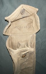 British Pattern '37 - Royal Naval Shore Party Lanchester SMG Pouch Pair - MECo '41 & 