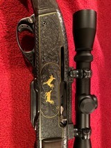 Custom Remington 742 Carbine .30-06 Engraved w/ Gold Animals & restocked - 3 of 6