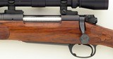 Left hand Biesen custom .338 Winchester Magnum made for family member, integral brake, highly refined, tremendous wood, provenance, 98%, layaway - 5 of 15
