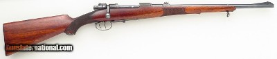 Mauser 8x57 carbine, unusual stock configuration, 20-inch, double set triggers, horn, great bore, layaway