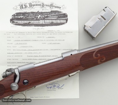 Winchester Custom Shop prototype Stainless Featherweight detachable box magazine .270 Winchester, employee collection, provenance, unfired, layaway