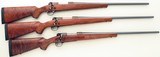 Three Winchester Custom Shop Model 70 rifles, 2004 limited edition, matching serials, North American Game, .270 WSM, 7mm WSM, .300 WSM, CRF, layaway
