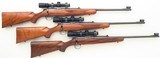 Kimber of Oregon Model 82 SuperAmerica matching serial trio .22 LR, .22 Magnum & .22 Hornet, AAA claro, Leupold, Talley, 99 percent overall, layaway