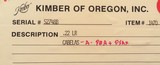 Kimber of Oregon Model 82 Custom Cascade .22 LR, 1986, limited edition, AA-claro, Monte Carlo, skeleton, target, box, 99 percent - 15 of 15