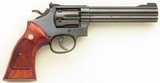 Smith & Wesson 17-6 .22 LR, 6-inch full lug, target hammer, trigger and grips, recessed cylinder, strong bore, 90 percent - 1 of 8