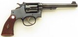 Staggering Smith & Wesson K-22 Outdoorsman .22 LR, 1932, 4x matching serials, superb bore, 98% original finish, layaway