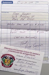 Freedom Arms 353 .357 Magnum, engraving by FEGA Master Roger Sampson (267 hours), ivory & walnut custom grips, over 99%, layaway - 13 of 15