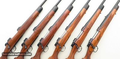 Kimber of Oregon Model 89 BGR special order battery of six consecutive rifles, .270 - .375 H&H, all matte finishes, rings, boxes, unfired, layaway