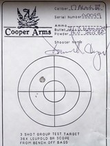 Special order set of four Cooper rifles with serial 99, .17 CCM, .17 Mach IV, .22 LR, .223 Rem., 24-inch stainless, boxes, targets, unfired, layaway - 8 of 14