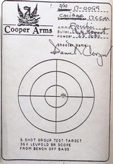 Special order set of four Cooper rifles with serial 99, .17 CCM, .17 Mach IV, .22 LR, .223 Rem., 24-inch stainless, boxes, targets, unfired, layaway - 5 of 14