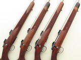 Special order set of four Cooper rifles with serial 99, .17 CCM, .17 Mach IV, .22 LR, .223 Rem., 24-inch stainless, boxes, targets, unfired, layaway