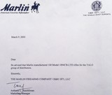 Marlin 1894 Cowboy Limited .45 Colt, 2005, 1 of 100, factory letter, 24-inch octagon, straight stock, over 99%, box, layaway - 12 of 13