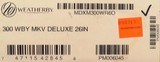 Weatherby Mark V Deluxe .300 Weatherby Magnum, select wood, unfired, box, brass, dies, mounts, layaway - 13 of 13
