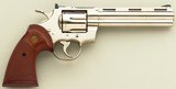 Colt Python .357 Magnum, nickel, 6-inch, 81081E, great bore, 80 percent finish - 1 of 10