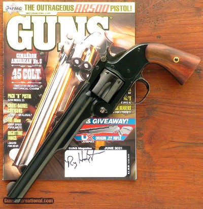 Cimarron Smith & Wesson No. 3 American .45 Colt, Guns Magazine cover pistol, laywaway, Roy Huntington collection