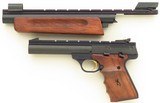 Browning Buck Mark .22 LR, 5.5 and 9.875 bull barrels, walnut grips, rails, adjustable, 97 percent - 2 of 6