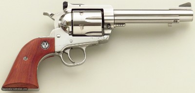 Ruger Super Blackhawk .44 Magnum, polished stainless, fluted, 5.5-inch, walnut, 1994, box, 90 percent