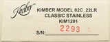 Kimber of America 82C Classic Stainless .22 LR, 1996, Clackamas, test target, box, 98 percent, layaway - 12 of 12