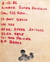 Kimber of Oregon Model 84 SuperAmerica .222 Remington, outstanding AAA claro, quarter rib, rings, pristine bore, box, 98 percent, layaway - 14 of 15