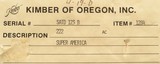Kimber of Oregon Model 84 SuperAmerica .222 Remington, three-position, skeleton, box, 98%, layaway - 14 of 14