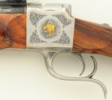 Fisher / Talley / Welch / Hartmann & Weiss consecutive pair of outstanding single shots, .25-06 & .375 H&H, gold relief game scenes, unfired, layaway - 6 of 15