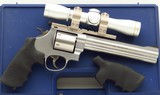 Smith & Wesson 657-4 .41 Magnum, unfluted, 7.5-inch, round butt, Leupold 4x, great bore, case, 90 percent - 1 of 7