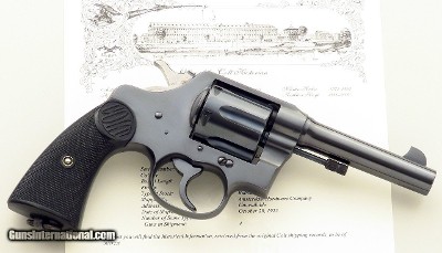 Outstanding Colt New Service .45 Colt, 1925, 4.5-inch, transition, factory letter, 97 percent, layaway