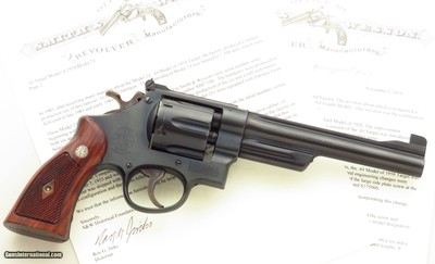 Smith & Wesson .44 Target Model of 1950 (pre-24) .44 Special, 1955, five screw, letter, 6.5-inch, 4x serial, pristine bore, 99 percent, layaway