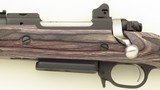 Left hand Ruger Gunsite Scout .308 Win., threaded, sights, ring mounts, four factory magazines, box, 98 percent - 6 of 9