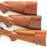 Kimber of Oregon Model 82 SuperAmerica same-serialed trio in .22 LR, .22 Magnum & .22 Hornet, quarter rib, AAA-claro, unfired, layaway - 10 of 11