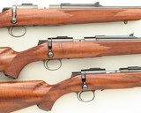 Kimber of Oregon Model 82 SuperAmerica same-serialed trio in .22 LR, .22 Magnum & .22 Hornet, quarter rib, AAA-claro, unfired, layaway - 5 of 11
