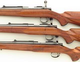 Kimber of Oregon Model 82 SuperAmerica same-serialed trio in .22 LR, .22 Magnum & .22 Hornet, quarter rib, AAA-claro, unfired, layaway - 6 of 11