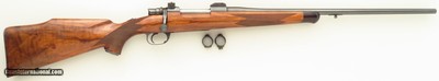 John Warren custom Mauser 98 7mm Remington Magnum, jeweled, checkered knob, engraved butt plate, trap doors, extended tang, Canjar, Buehler, layaway