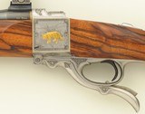Staggering Clayton Nelson miniature Farquharson .222 Remington, Jerry Fisher, Eric Gold, gold game scenes, traps, 1993, unfired, layaway - 6 of 14