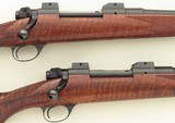 Matched pair of custom Winchester pre-64 Model 70s in .270 and .30-06 by Jim Dubell, AAA walnut, banded, skeleton, Conetrol, 7.4 pounds, layaway - 5 of 12