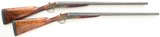 R.G. Owen 12 gauge SLE pair, 1929, outstanding engraving, 30-inch, 2.75, 14.6 LOP, 7.2 pounds, IC/M & M/F, cased, layaway - 2 of 15