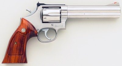 Smith & Wesson Model 686-1 .357 Magnum, six inch, Sandy Garrett tune, 98 percent