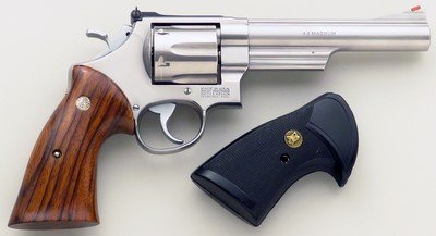 Smith & Wesson 629 4 .44 Magnum, six inch, tuned, Culina English walnut grips, 97%, layaway