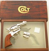 Colt Single Action Army Sheriffs Model .44 Special with serialed .44-40 cylinder, 1980, nickel, three-inch, box, display case, unfired, layaway - 1 of 10