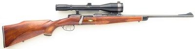 Jaeger custom Mannlicher Schoenauer (Steyr) MCA .243, engraved, quick release, great bore, over 90 percent, layaway