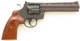 Custom Colt Python .357 Magnum, 1964, Ogawa engraving, rust blue, six-inch, 98 percent, layaway