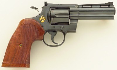 Colt Python .357 Magnum, 1968, four inch, light engraving, Herrett, 98%, layaway
